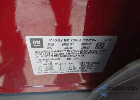 2023 Chevrolet Trailblazer Fwd Rs из США, поврежденный, VIN KL79MTSL4PB005072